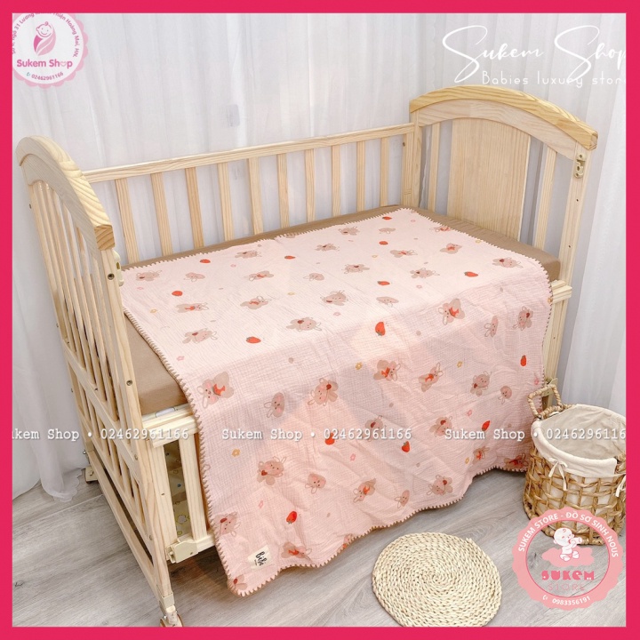 Chăn Xô Cho Bé/Chăn Xô 4 Lớp VIỀN TO BéBé Chất Xô Hàn Thoáng,Mềm, Siêu Nhẹ