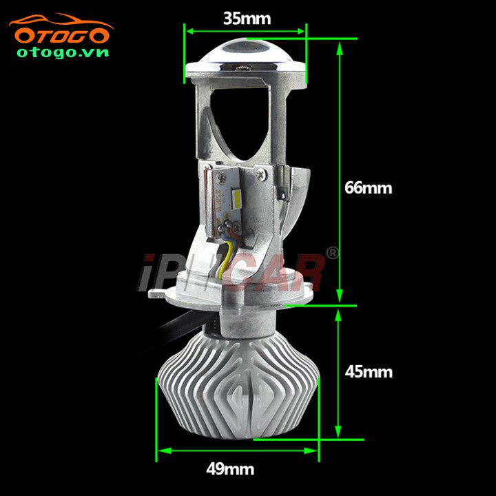 Đèn Bi Cầu Mini Led Siêu Sáng IPHCAR Chân H4