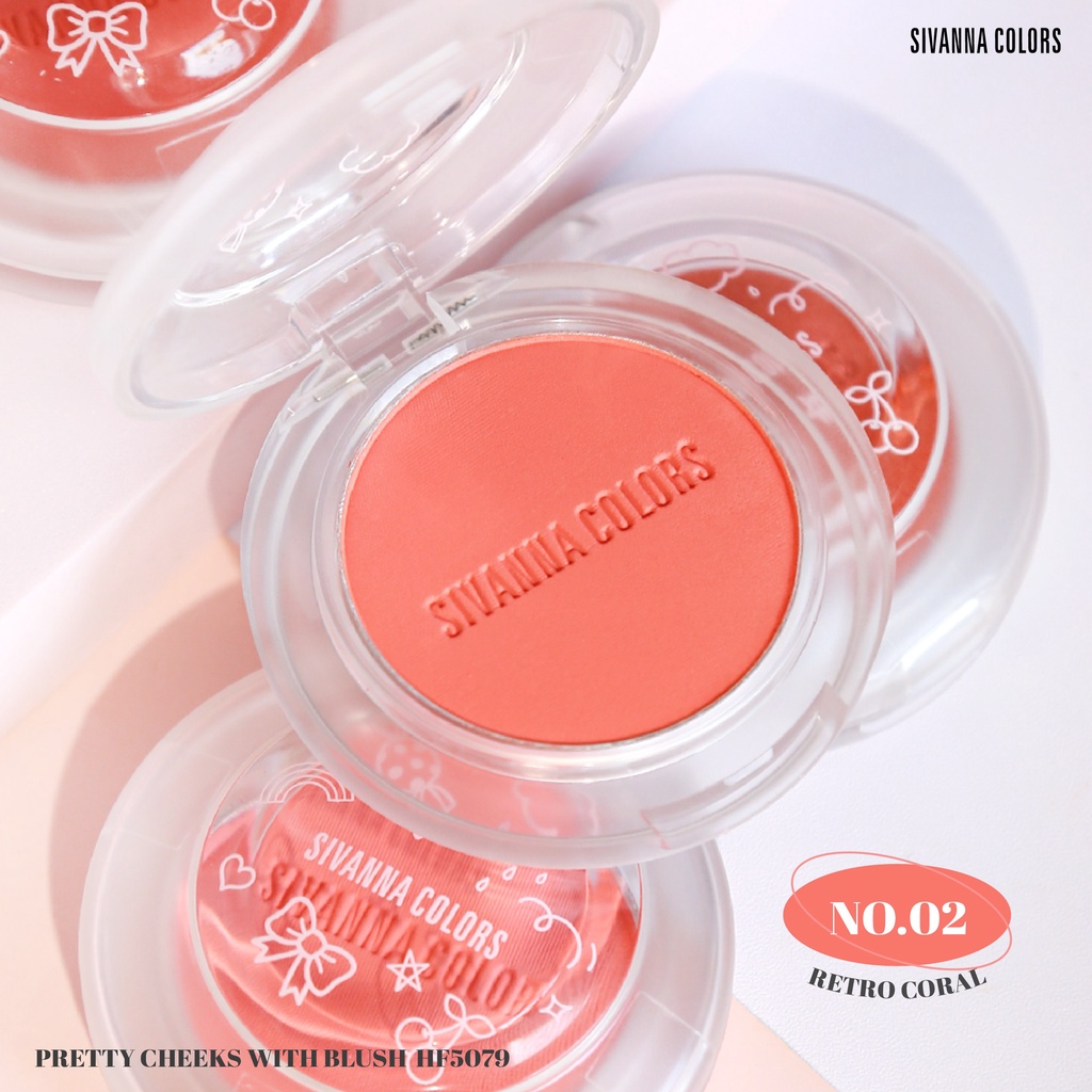 Phấn Má Hồng Sivanna Pretty Cheeks With Blush HF5079 - Phấn Má Hồng Có Nhũ Sivanna