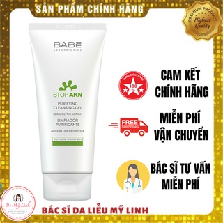 [TEM CÔNG TY] Gel Rửa Mặt Dịu Nhẹ BaBe Stop Akn Purifying Cleansing cho da hỗn hợp dầu mụn