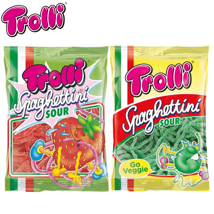 ( Bán sỉ ) Lốc 15 gói Kẹo dẻo Trolli Spaghettini Sour 100gr