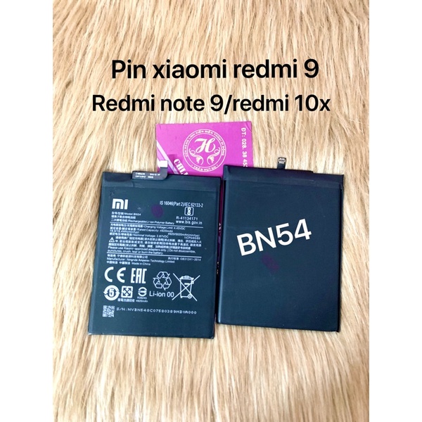 pin xiaomi redmi note 9/Redmi 9/redmi 10x : BN54 zin