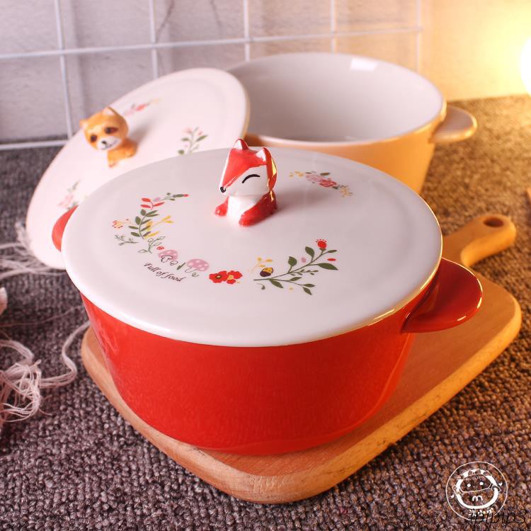 bát gốm in hình động vật dễ thương