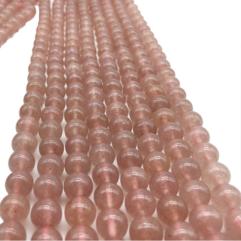 Chuỗi Hạt Đá Thạch Anh Tự Nhiên Hình Trái Dâu 4-12mm Dùng Làm Vòng Đeo Tay diy