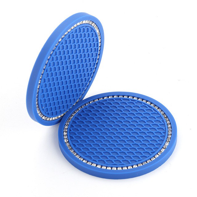 Miếng lót ly cốc chống trượt họa tiết tổ ong đính kim cương giả sáng tạo dễ thương cho xe hơi