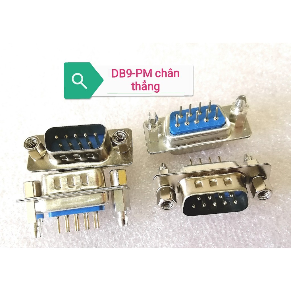 Đầu DSUB DB9 DB15 DB25 màu xanh chân thẳng hàn mạch cắm board