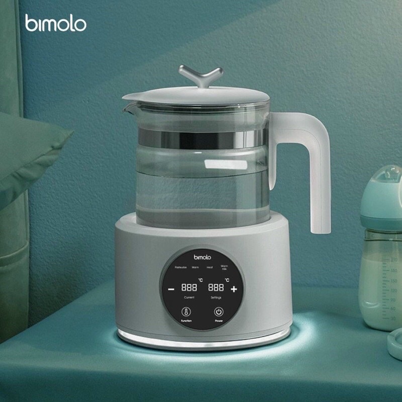 Bình Đun Nước Thuỷ Tinh  Pha Sữa Đa Năng Cao Cấp BIMOLO 1,5l Bảo Hành Chính Hãng 12 Tháng (Ship Hỏa Tốc Hà Nội) SP200307