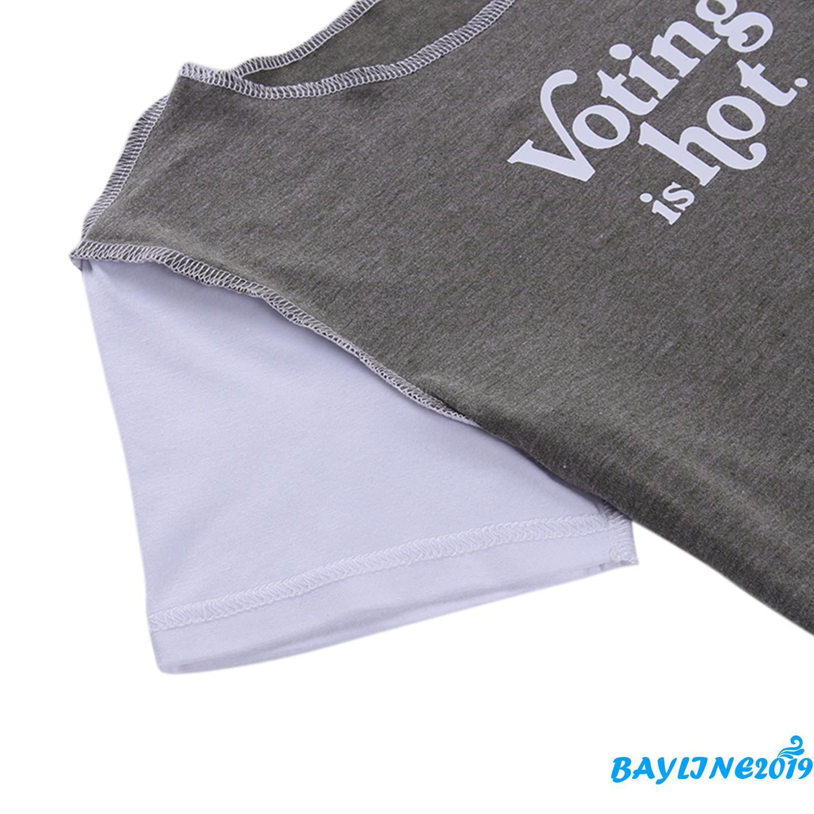 BAY-Women Short Sleeve Letter Print T-shirt Fashion Round Neck Color Block Crop Top for L | BigBuy360 - bigbuy360.vn