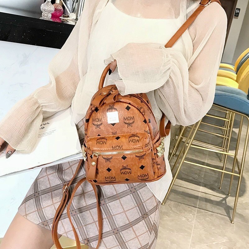 balo mcm mini thời trang màu nâu qc❣️Freeship❣️