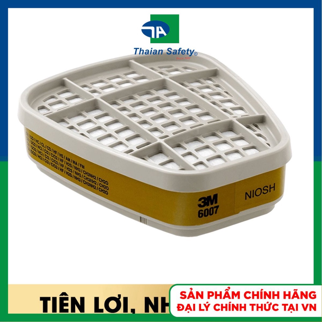 Phin lọc khí, hơi tổng hợp 3M 6007 Mercury Vapor/Organic Vapor/Acid Gas - Thái An Safety