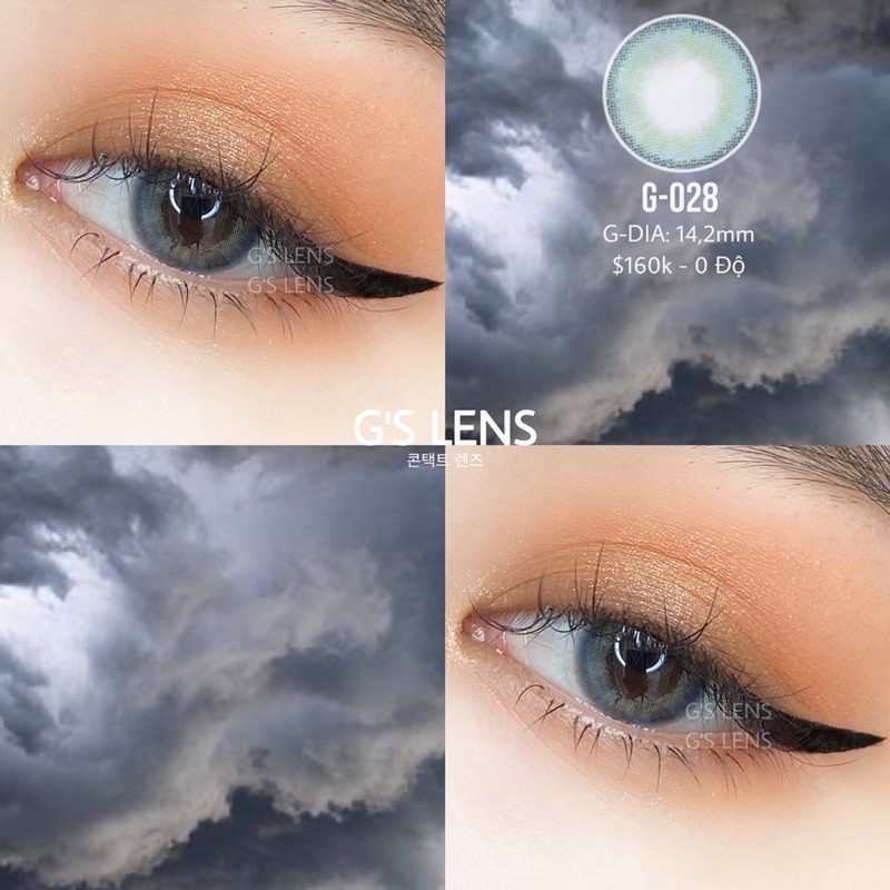 Kính Áp Tròng G'S LENS mã 𝗚-𝟬𝟮𝟵 Blue Xanh Tây Giãn Ít-0 Độ