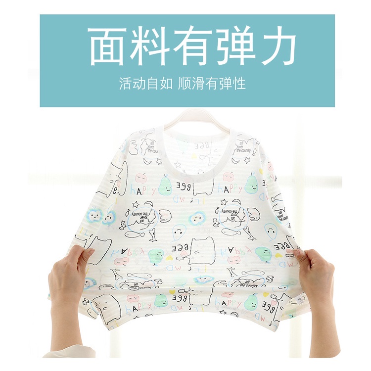 Bộ đồ ngủ cotton tay lửng thoáng khí thời trang mới cho trẻ em 80-140cm