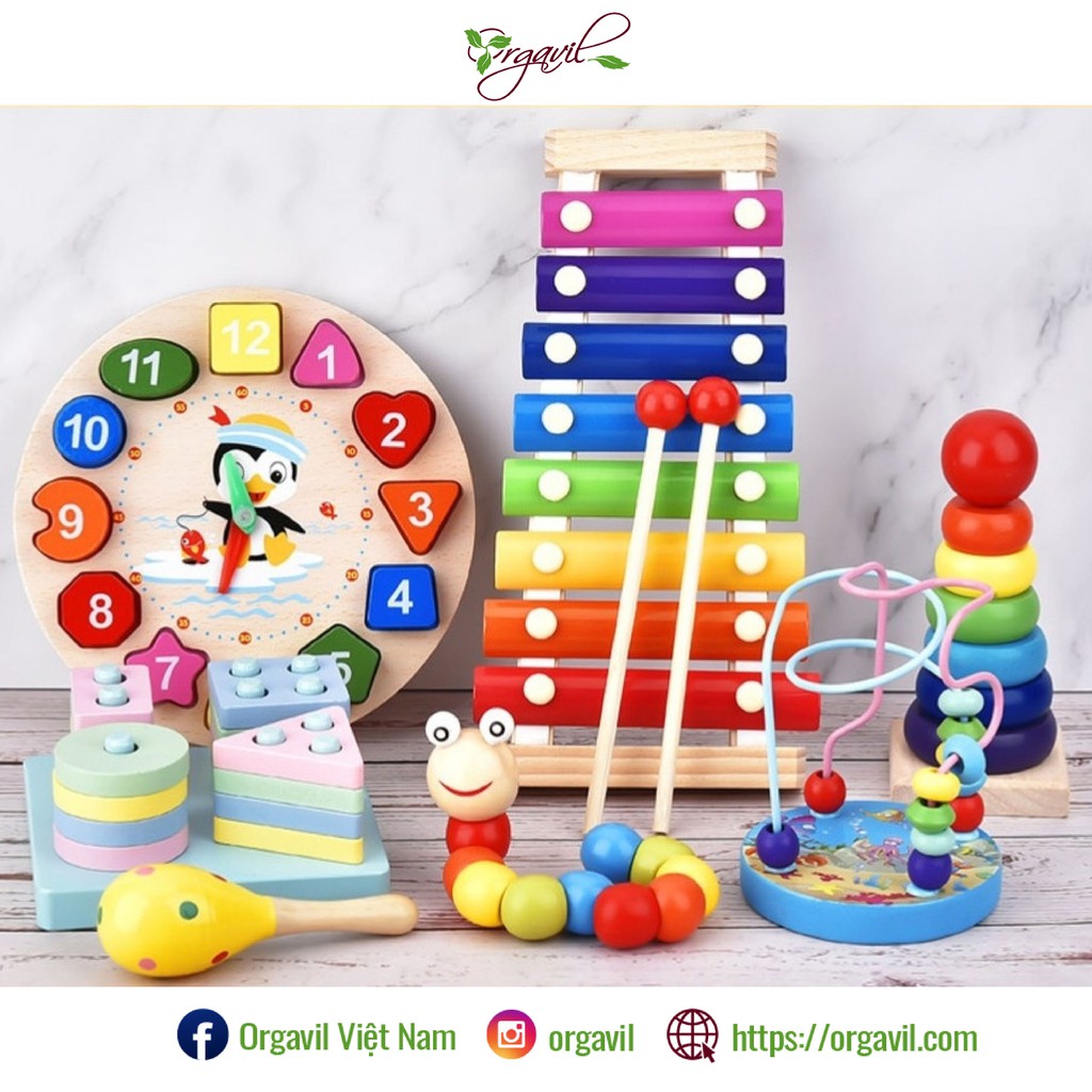 Đồ chơi gỗ cho bé , đồ chơi gỗ thông minh giúp bé phát triển tư duy montessori – Orgavil