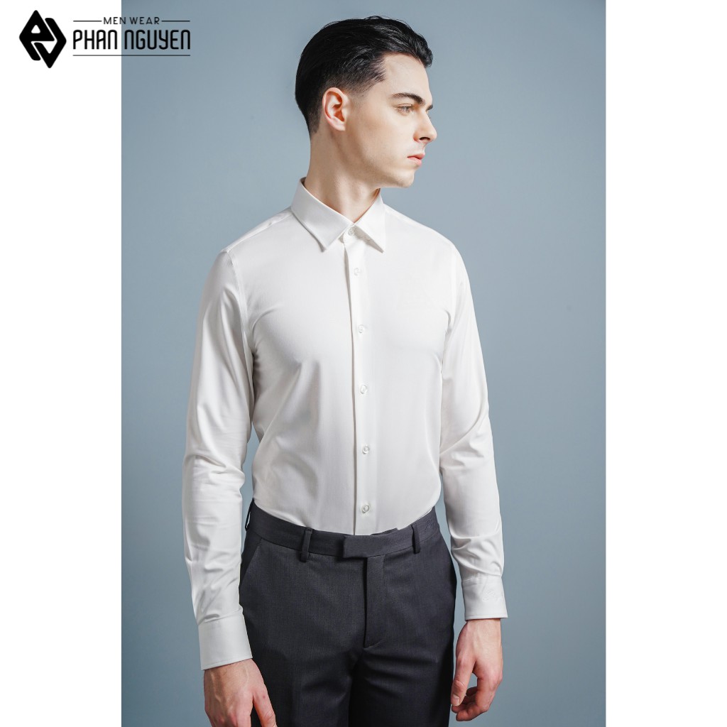 Áo Sơ Mi Trắng Công Sở Nam PHAN NGUYỄN Chất Liệu Vải Cotton Cao Cấp Không Nhăn Thấm Hút Mồ Hôi Tốt SMD.1069 | BigBuy360 - bigbuy360.vn