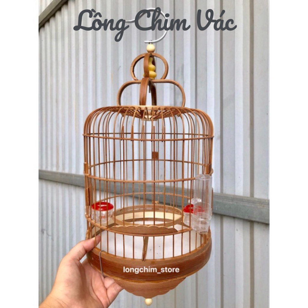 LỒNG KHUYÊN LÙN TRƠN 2 Loại Trắng và Xử Lý cao 28cm - Lồng Chim Vác