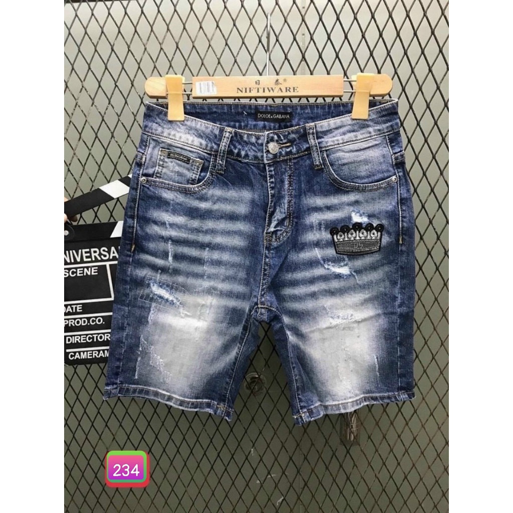 Quần Short Jean, Đùi Rin Đen Xanh Trơn Dáng Ôm Basic Nam Co Giãn 4 chiều M112