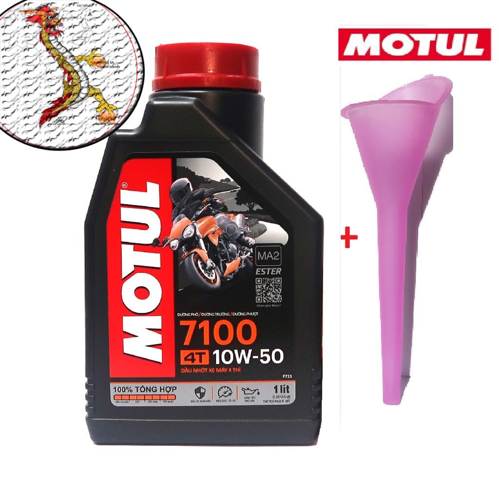 [7100+Phễu]Nhớt Motul 7100 10W50 100% Tổng Hợp chai 1L , nhớt motul 7100 10W50 1L sản phẩm thuộc tập đoàn Motul Pháp.