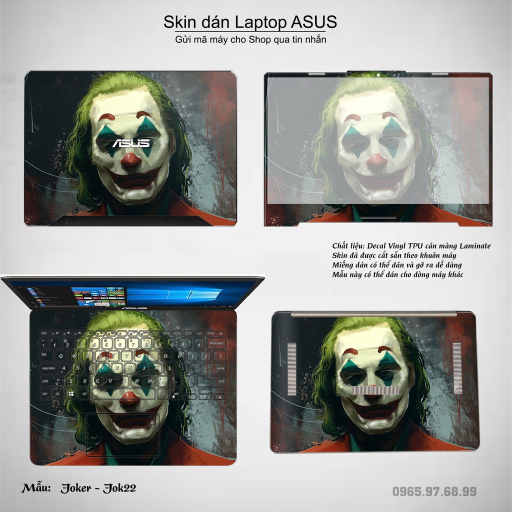 Skin dán Laptop Asus in hình Joker _nhiều mẫu 3 (inbox mã máy cho Shop)