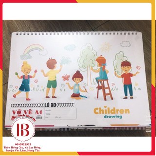 VỞ VẼ LÒ XO A4, VỞ VẼ MỸ THUẬT, VẼ ĐƯỢC MÀU NƯỚC 20 tờ