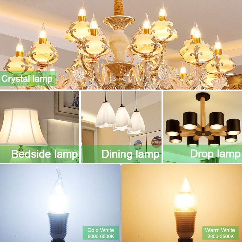 Bóng led nến trang trí đèn trần ánh sáng vàng/trắng Mos Shop