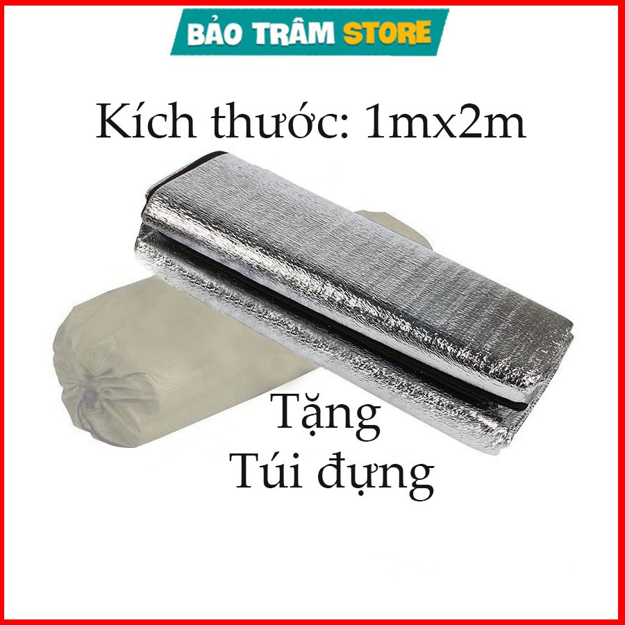 Chiếu ngủ văn phòng, Thảm picnic tráng bạc 2 mặt loại dày có túi đựng đi du lịch chống nước cách nhiệt
