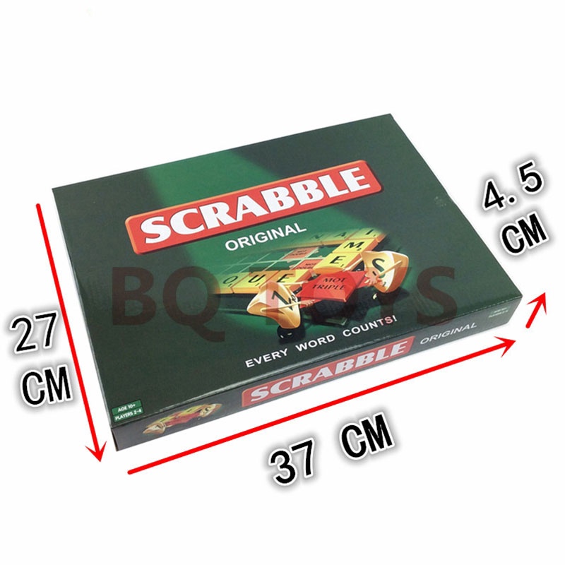 Scrabble Trò Chơi Trên Bàn Cờ English Word Crossword Educational Board Game Toys for Boys Girls Kids Small/Large Bua Tiec Tro Choi