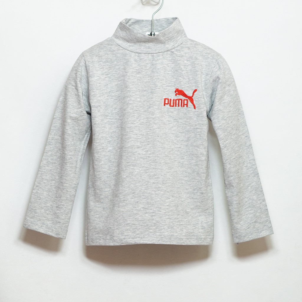 Áo thun cổ lọ thêu con báo cho bé trai và gái