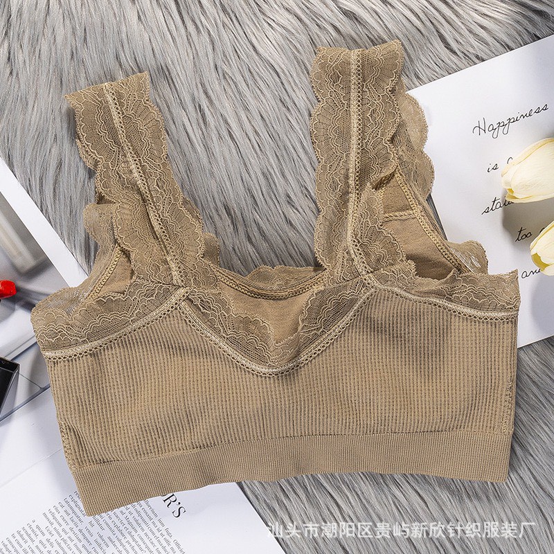 Áo Bra Nữ - Áo Lót Nữ gân tăm dây viền ren bèo nâng ngực gợi cảm mã 3304