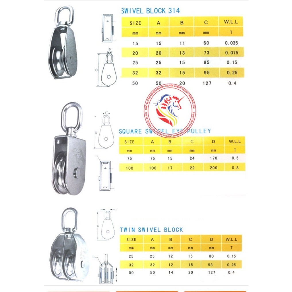 Ròng rọc INOX 304 số 15