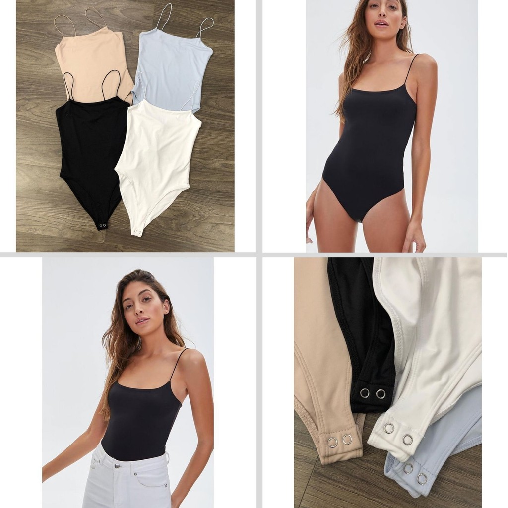 Bodysuit Nữ 2 Dây Mảnh Vnxk Hãng F21 / Chất Thun Spandex / Có Nút Bấm / Nhiều Màu