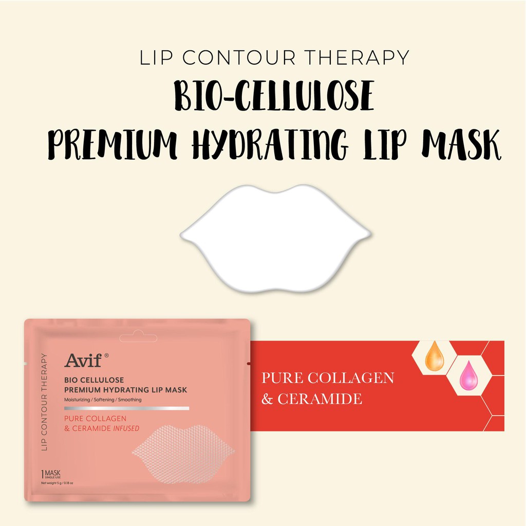 Mặt Nạ Dưỡng Môi Avif Bio Cellulose Premium Hydrating Lip Mask Cấp Ẩm Và Mềm Môi 5g