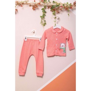 Bộ kaizoo tay dai cổ lá sen cam chấm bi 0 – 24m
