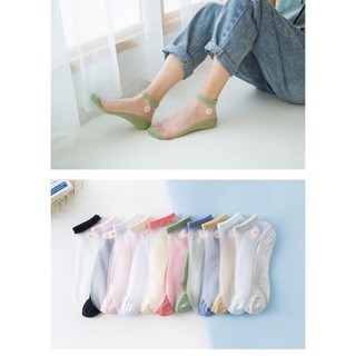 Tất lụa ren hoa cúc tn26