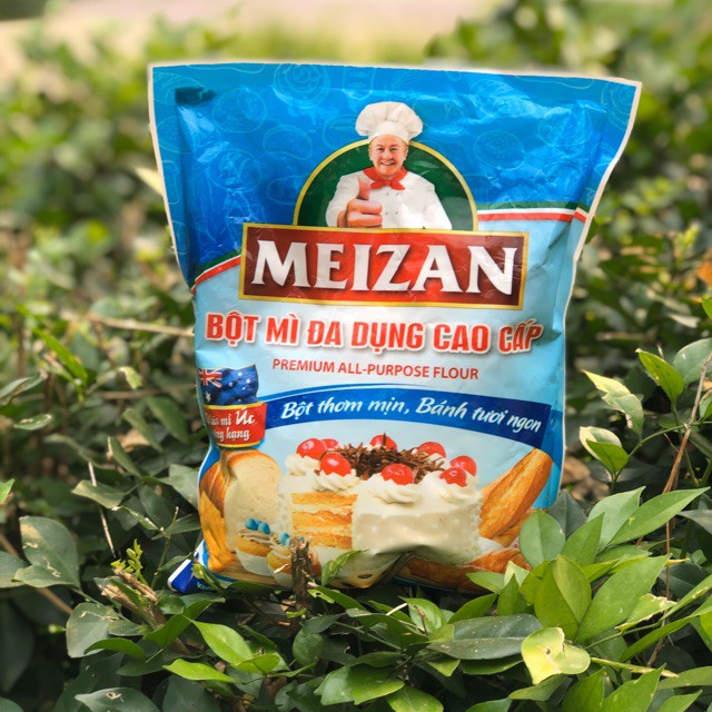 Bột mì đa dụng Meizan ⚡ GIÁ TỐT NHẤT ⚡ 1kg bột đa dụng dùng để chế biến các loại bánh mì, bánh bông lan, bánh ngọt