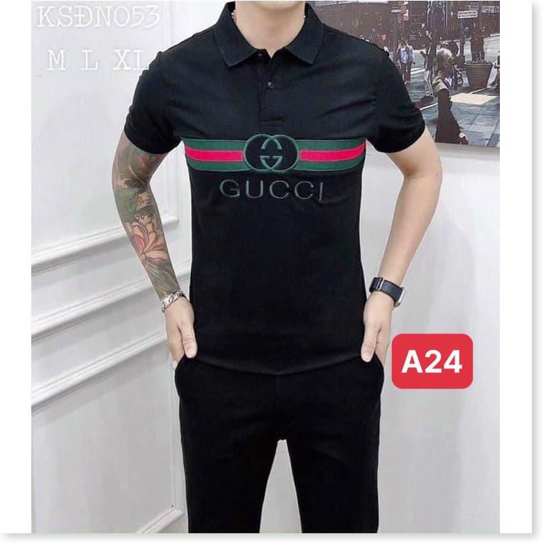 ❤ Áo Thun Nam Ngắn Tay Có Cổ Bẻ Polo Thêu LoGo HP