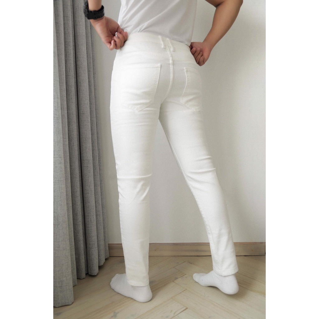 A/G Quần Jean Nam Cao Cấp Trắng Rách Gối ZIPPER Phom Skinny Phong Cách Năng Động Trẻ Trung | BigBuy360 - bigbuy360.vn