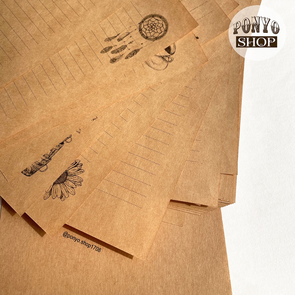 Set 60 tờ giấy kraft làm ruột sổ tay Handmade Vintage