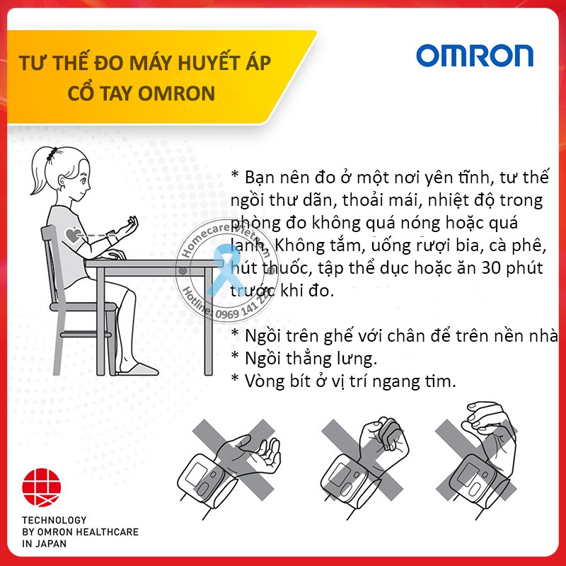 Máy đo huyết áp cổ tay OMRON HEM-6181, bảo hành 5 năm, nhỏ gọn, tiện mang đi, chính xác cao