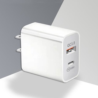 Củ sạc 2 cổng qc3.0/pd 18w - tích hợp cổng sạc nhanh type c cho ip 8 trở lên