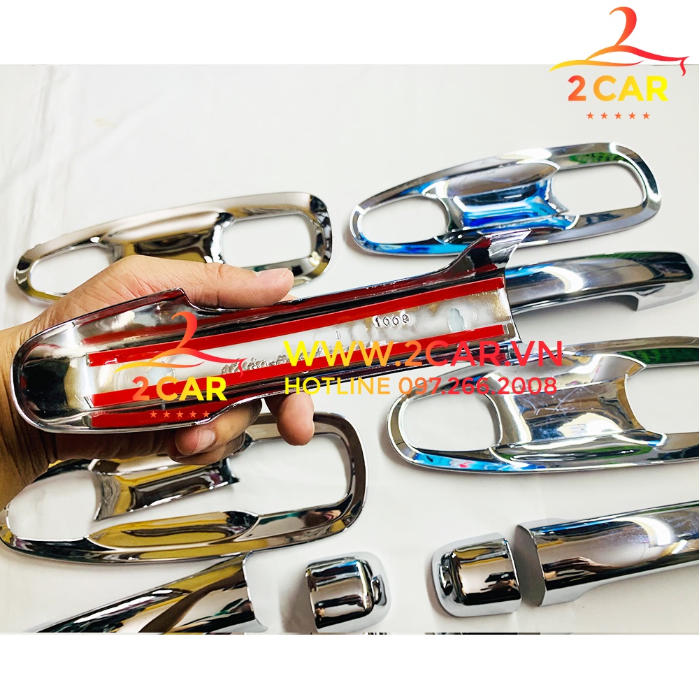 Ốp tay nắm, hõm cửa xe Toyota Land Cruiser Prado 2011-2021, mạ Crom cao cấp