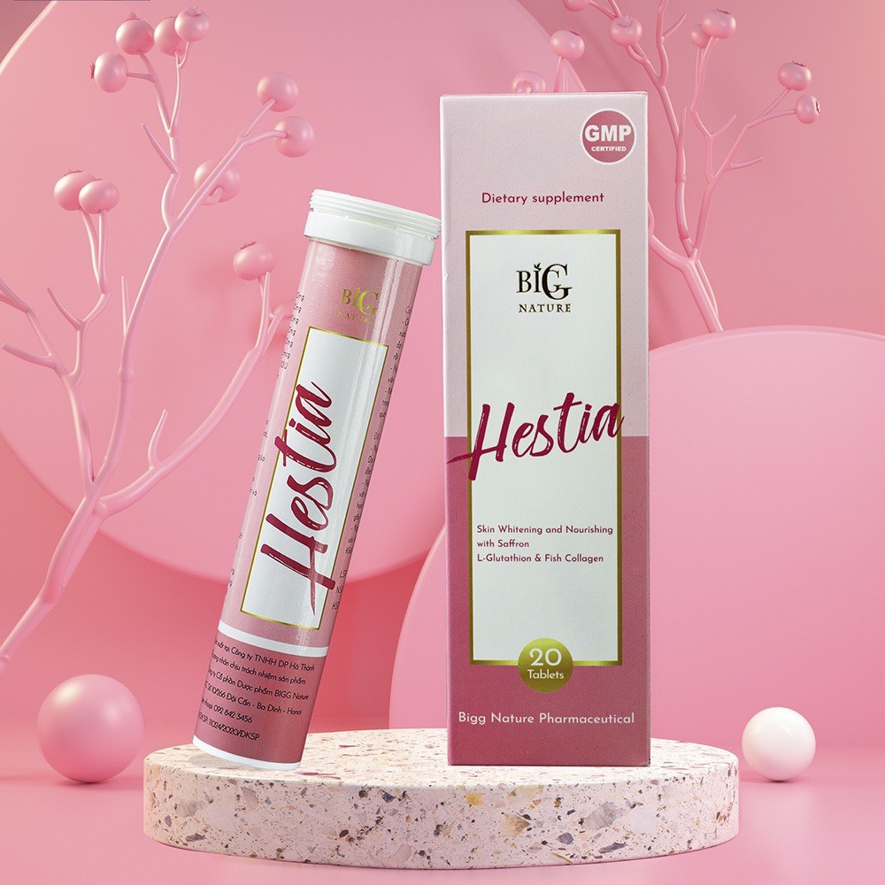 Sủi Trắng Da Hestia - Glutathion, collagen - Viên sủi trắng da toàn thân,sáng da,mờ nám,chống lão hóa CHÍNH HÃNG