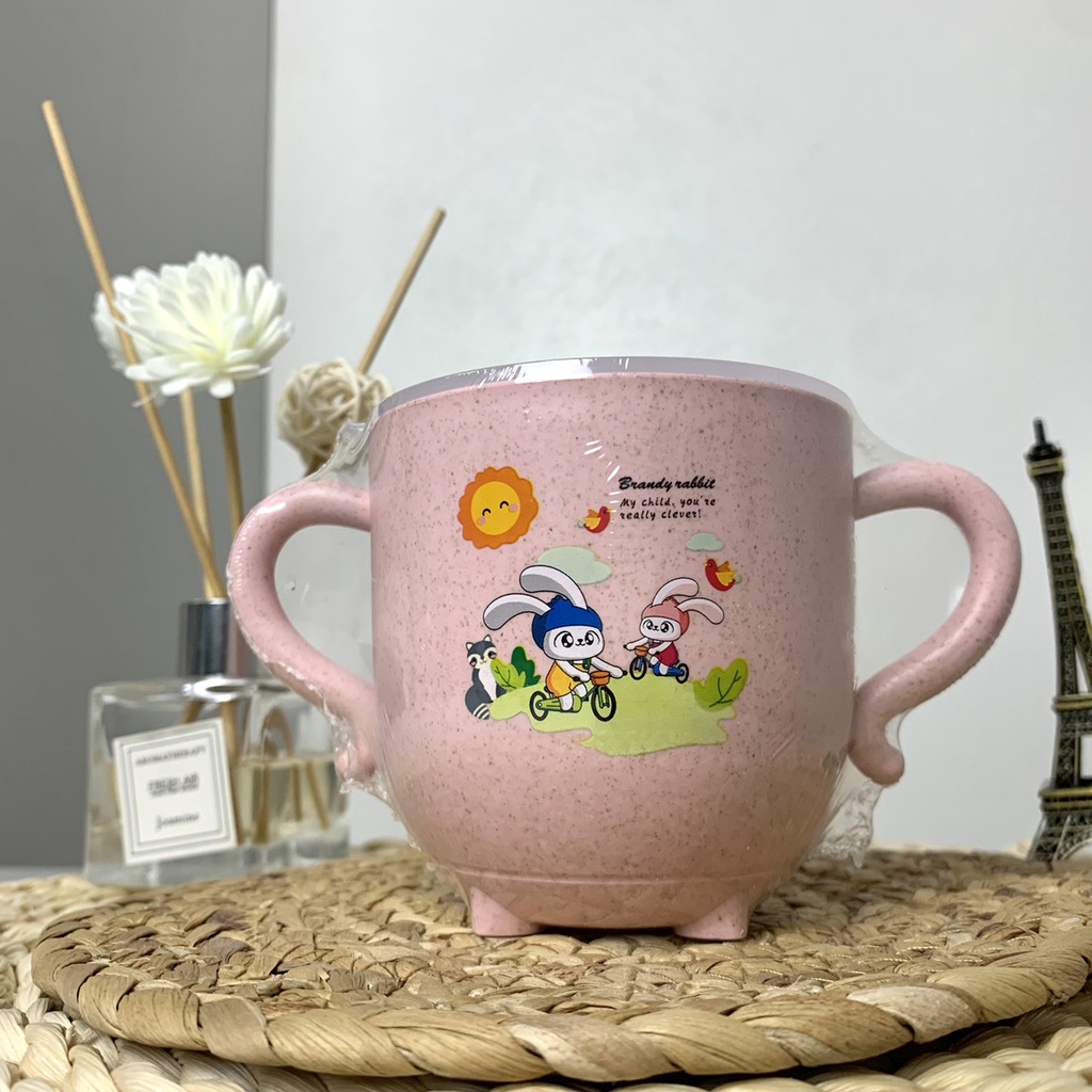 Bình uống nước cho bé, Cốc uống nước lúa mạch kèm ống hút 27ml