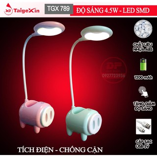 ĐÈN LED ĐỂ BÀN TÍCH ĐIỆN CHÚ HEO TGX-789 – ÁNH SÁNG TRẮNG DỊU