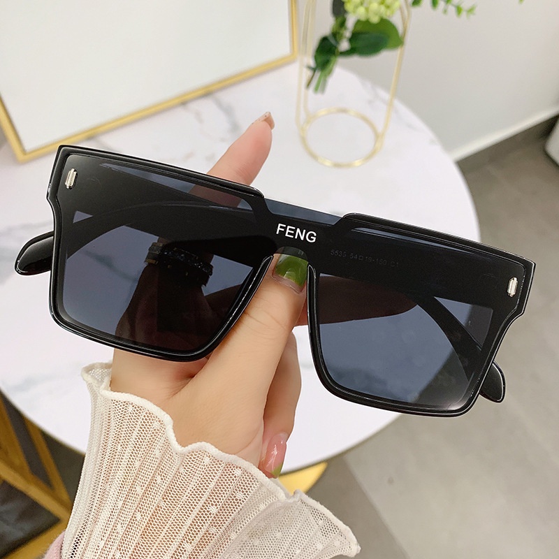 Kính mát nam nữ chống UV400 , Thiết kế vuông to màu sắc thời trang FENG