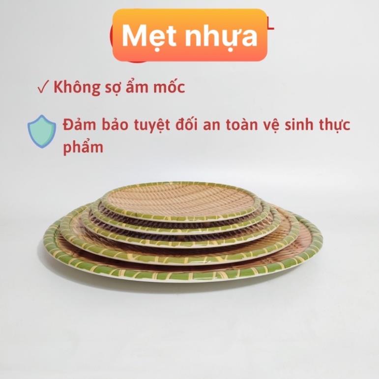 Đĩa Phíp Giả Tre Đan - Mẹt Đựng Đồ Ăn - Bún đậu