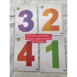 FLASHCARDS  SUPERMINDS 1 - SIZE A5 -2 MẶT -ép Plastics