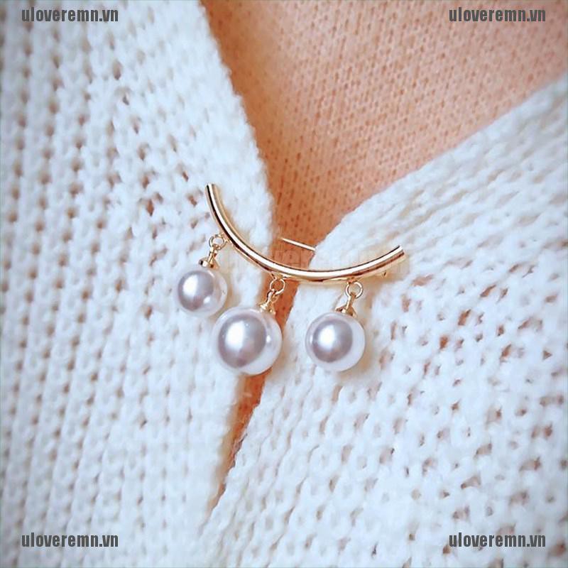 Kẹp Cố Định Áo Khoác Cardigan Sweater / Áo Cardigan Đính Ngọc Trai Thời Trang