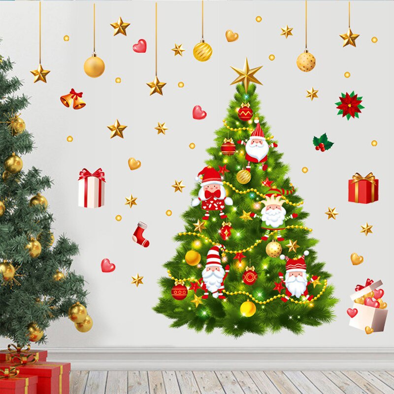 Miếng dán tường trang trí hình cây thông Noel