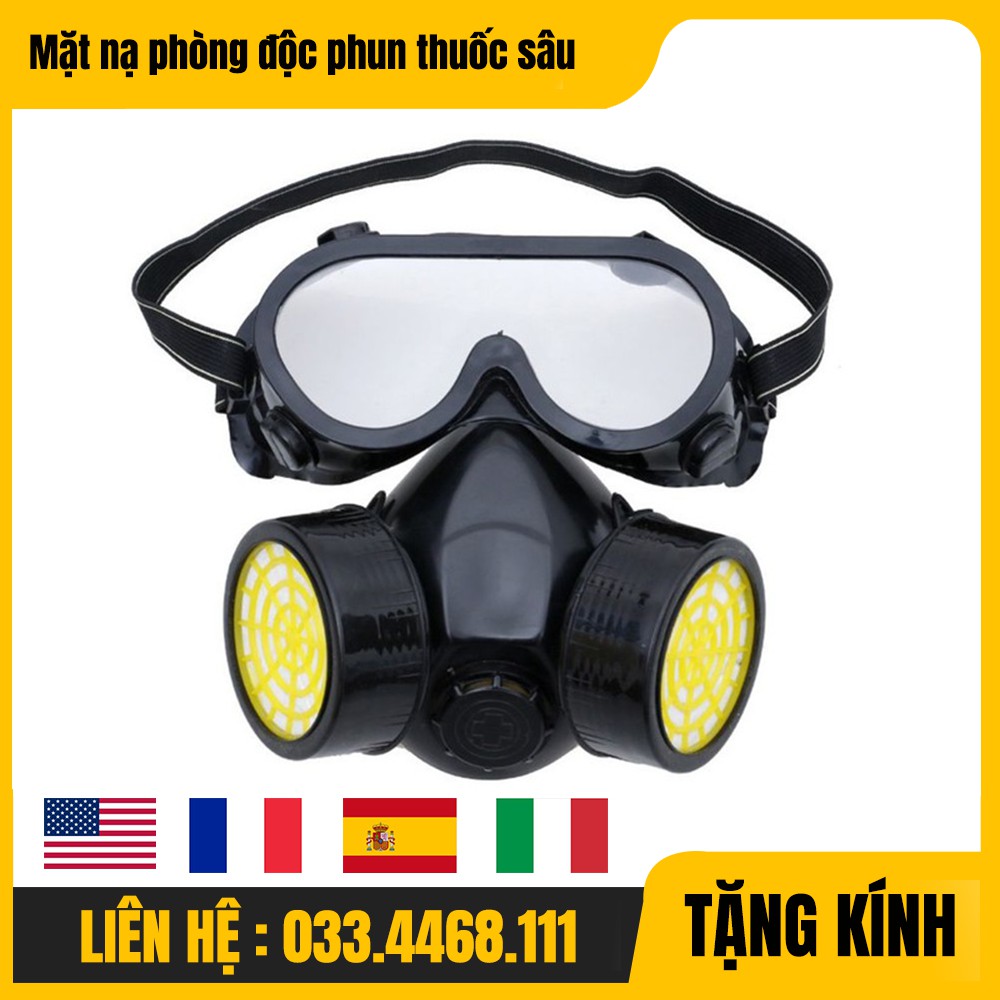 [BỘ ĐẦY ĐỦ]Mặt nạ phòng độc và hóa chất hữu cơ mặt nạ phòng độc phun thuốc