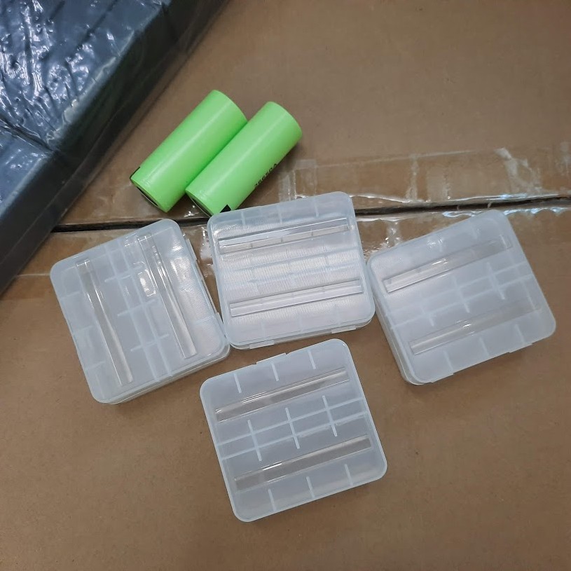 Hộp đựng 2 pin 26650 bằng nhựa PVC trong suốt